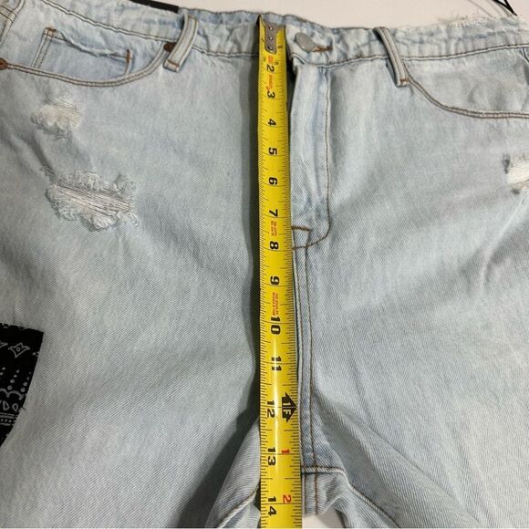Blank NYC Womens The Madison Crop Distressed High Rise Patched Denim Pants Sz 32 - Picture 9 of 16